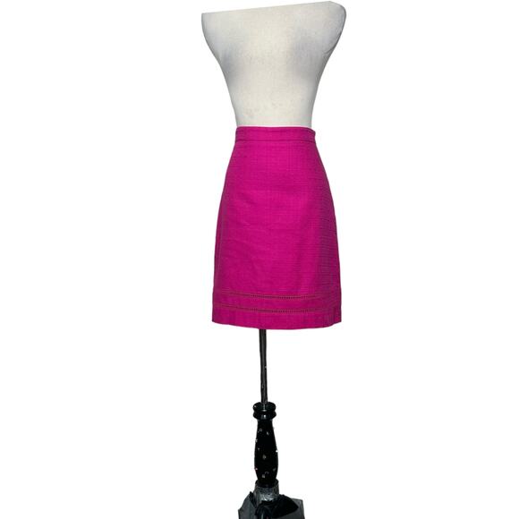 Ann Taylor fuchsia cotton pencil skirt size 0P - Picture 12 of 12